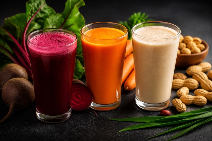 Natural Fruit Juice: Beet Root, Carrot Juice, Peanut Punch, Pineapple Ginger, Cucumber.